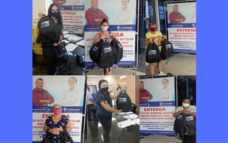 Sincomerciários segue com a entrega dos kits de material escolar gratuito